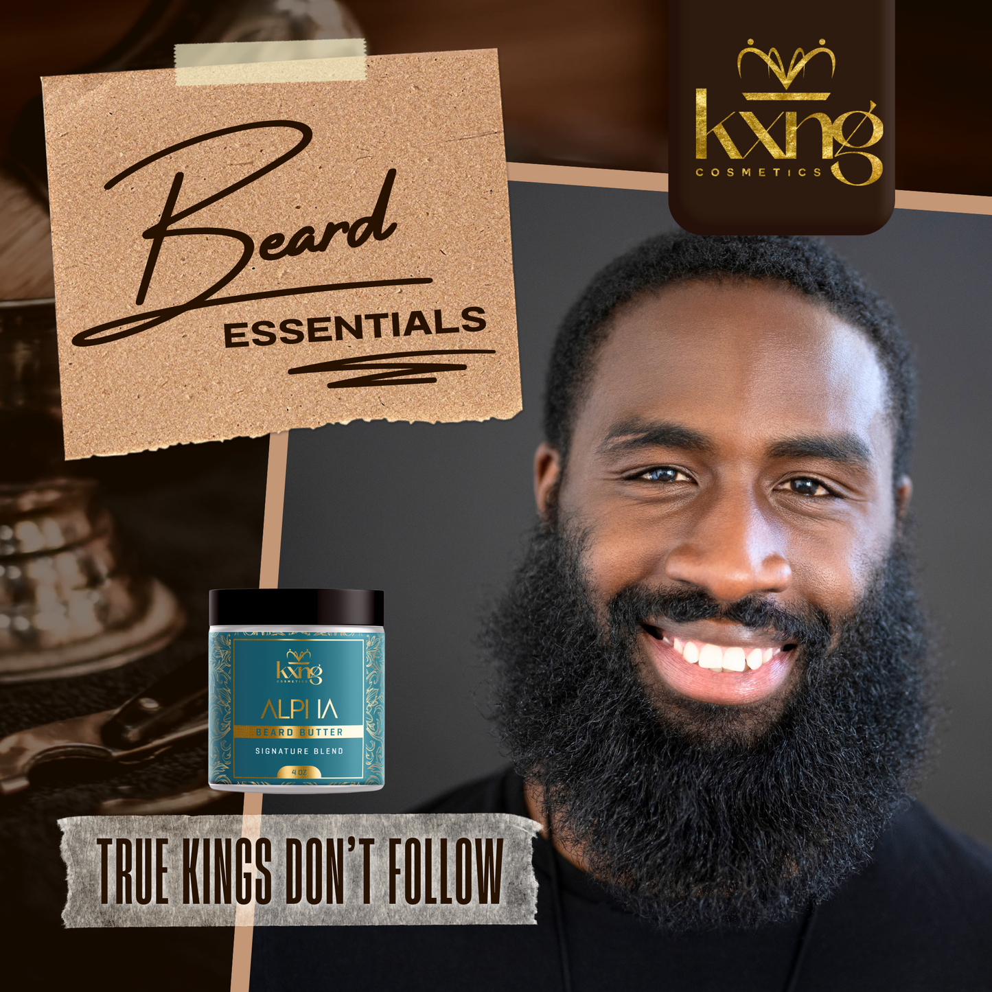 KXNG Cosmetics Beard Butter - Organic Beard Softener & Hydrator for Men (4 oz)