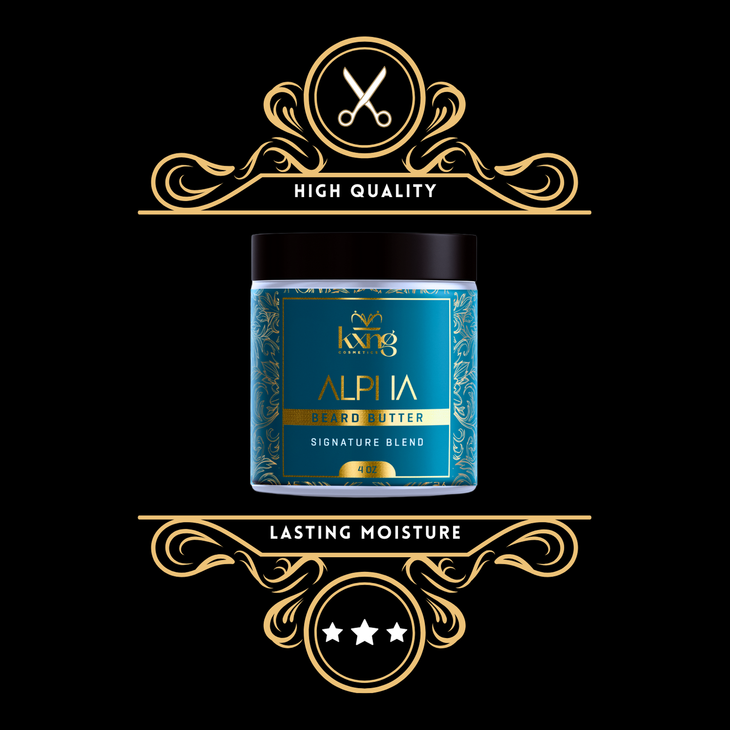 KXNG Cosmetics Beard Butter - Organic Beard Softener & Hydrator for Men (4 oz)