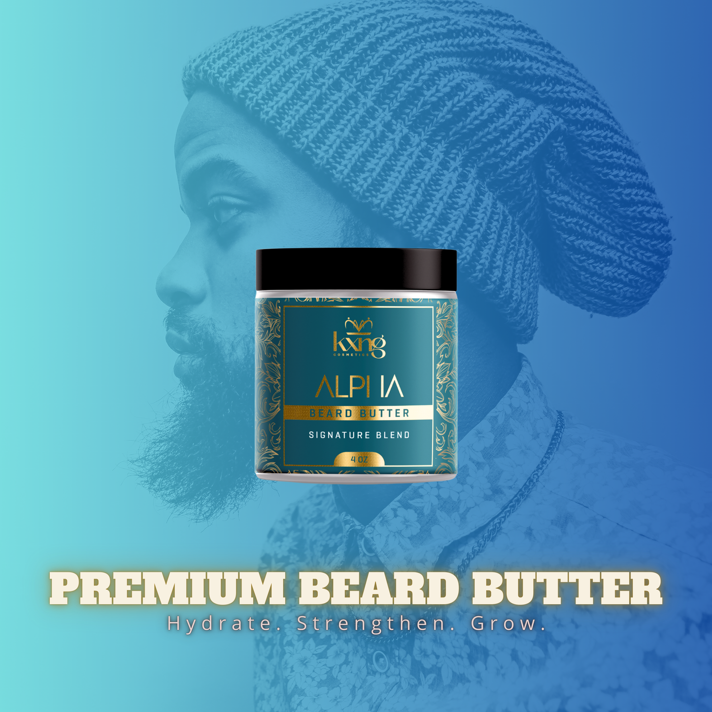 KXNG Cosmetics Beard Butter - Organic Beard Softener & Hydrator for Men (4 oz)