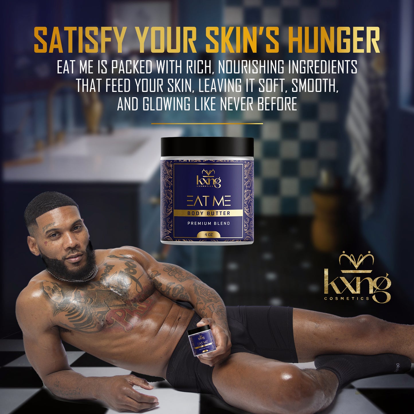 KXNG Cosmetics Body Butter - Organic Moisturizer for Men and Women (Eat Me)
