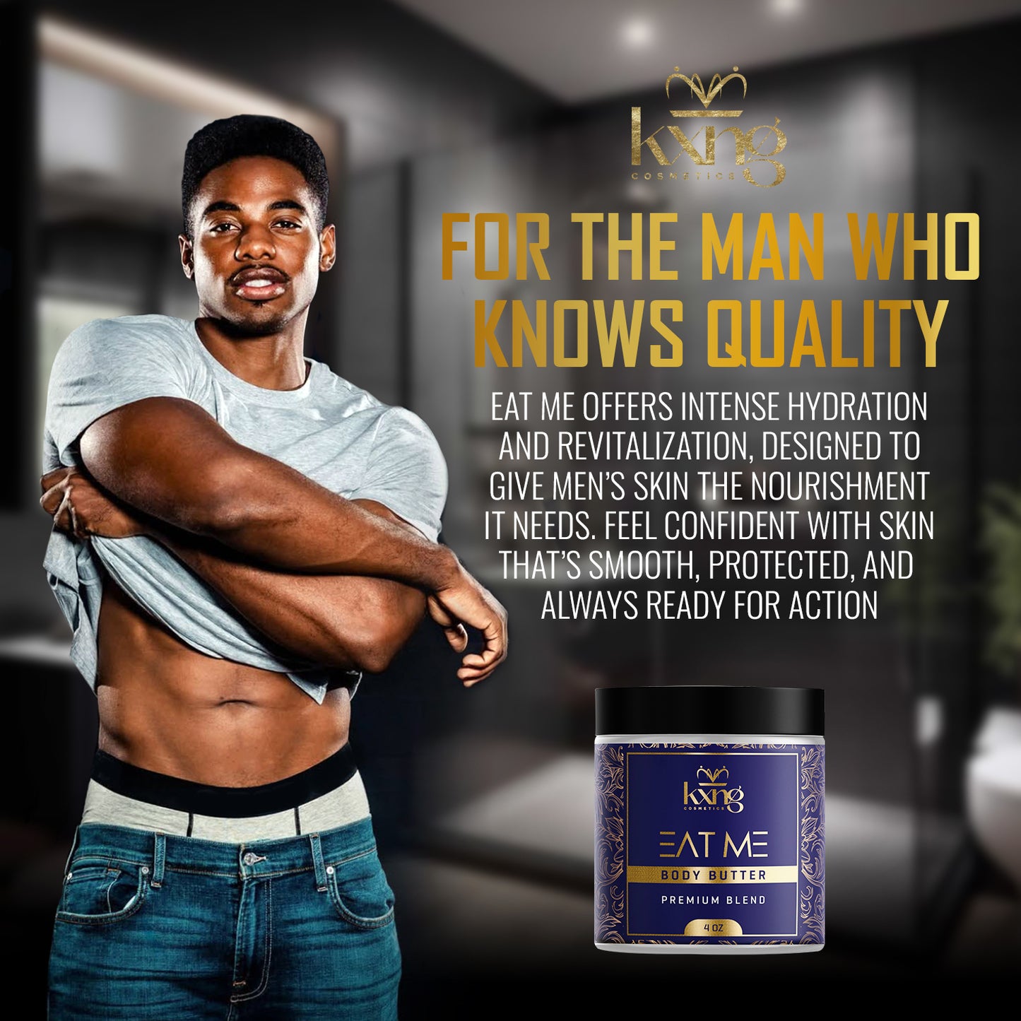 KXNG Cosmetics Body Butter - Organic Moisturizer for Men and Women (Eat Me)