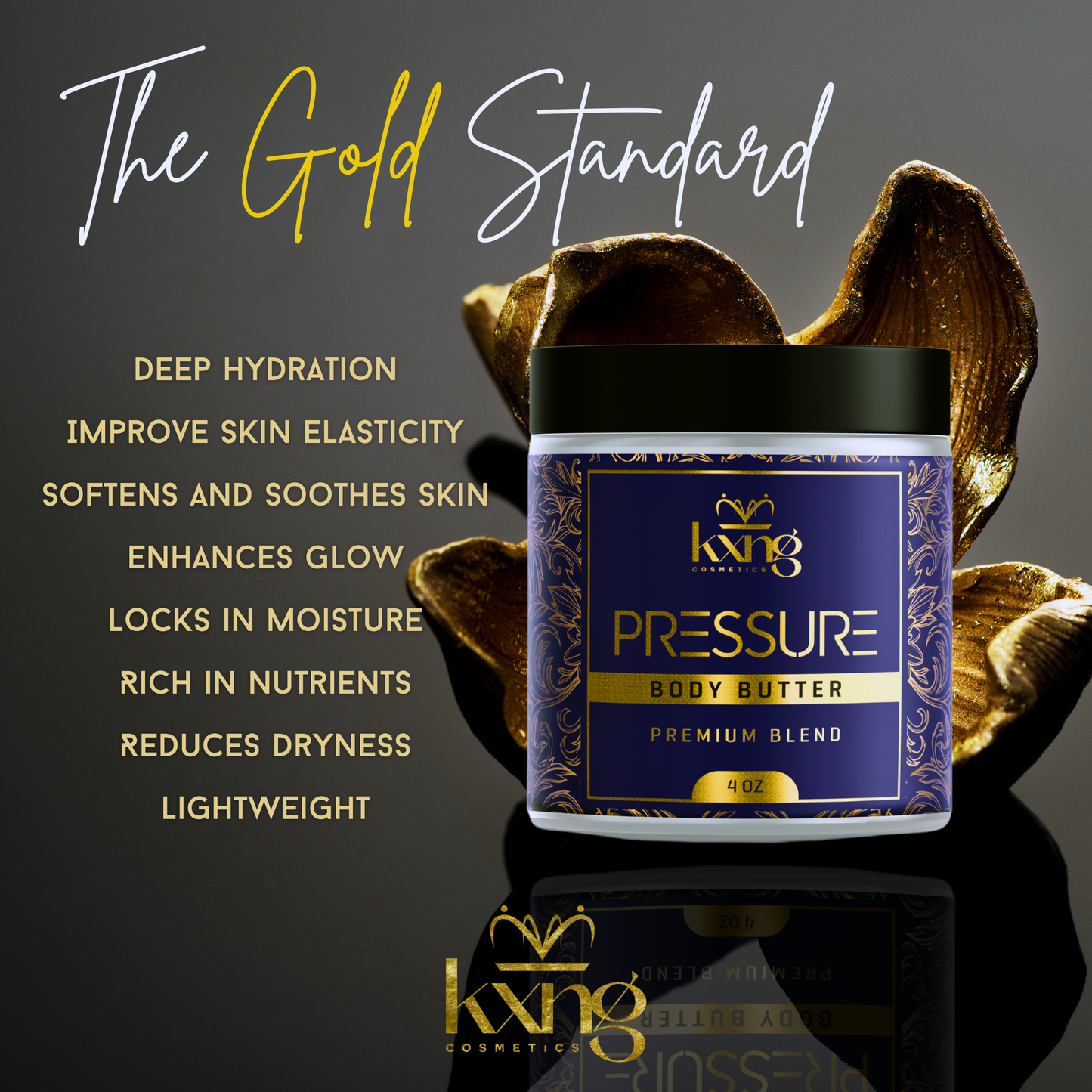 KXNG Cosmetics Body Butter - Organic Moisturizer for Men (Pressure)