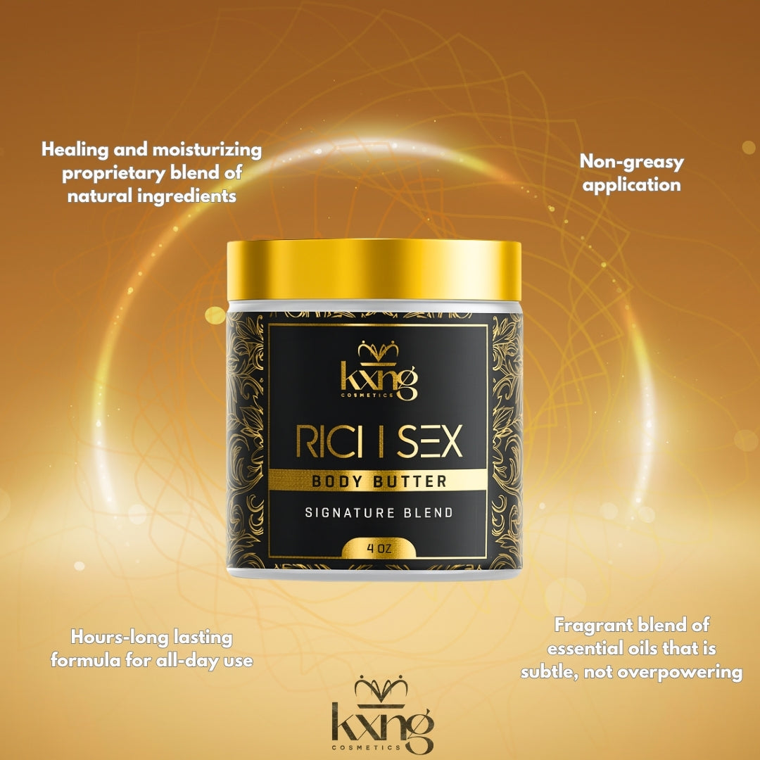 KXNG Cosmetics Body Butter - Organic Moisturizer for Men (Rich Sex)