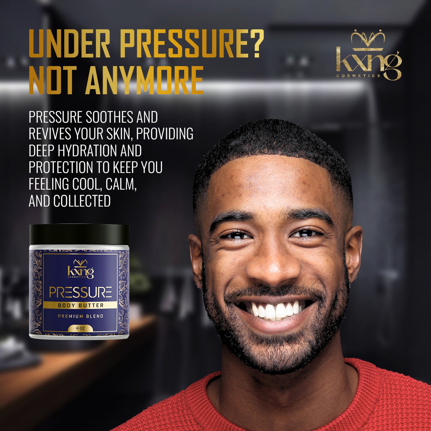 KXNG Cosmetics Body Butter - Organic Moisturizer for Men (Pressure)