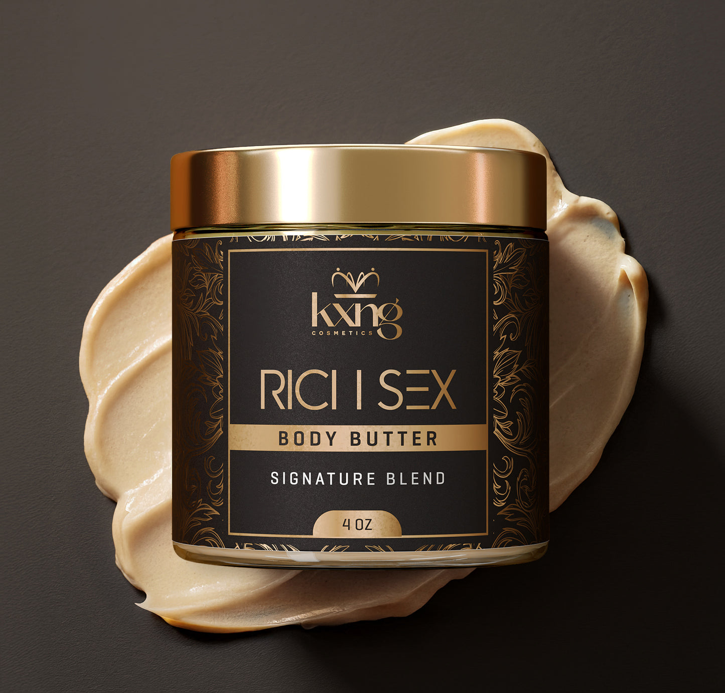 KXNG Cosmetics Body Butter - Organic Moisturizer for Men (Rich Sex)