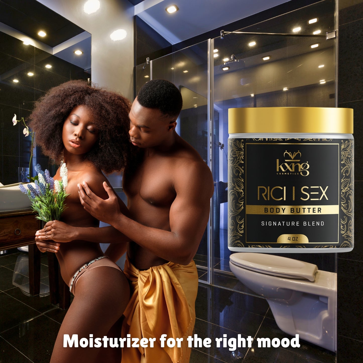 KXNG Cosmetics Body Butter - Organic Moisturizer for Men (Rich Sex)