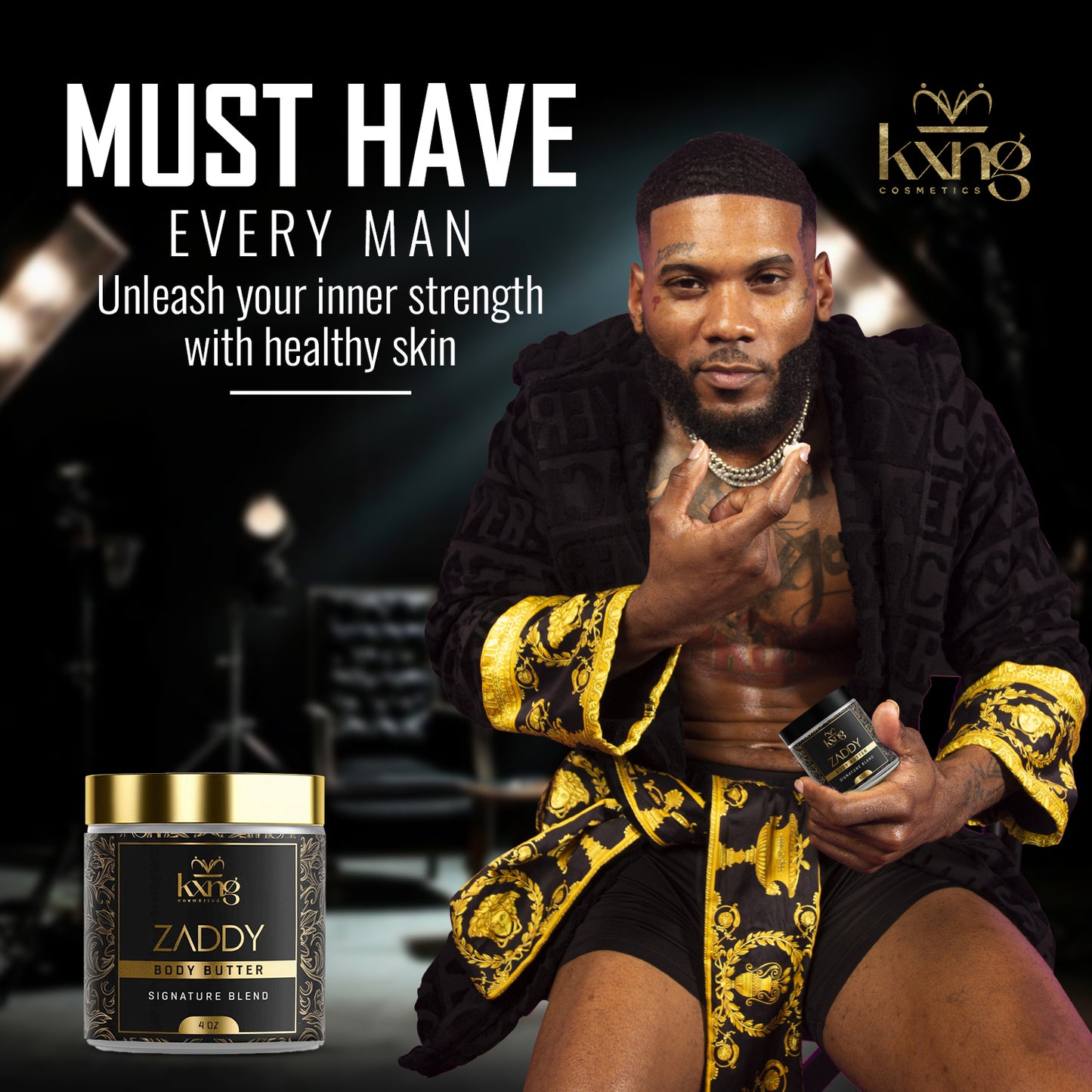 KXNG Cosmetics Body Butter - Organic Moisturizer for Men (Zaddy)