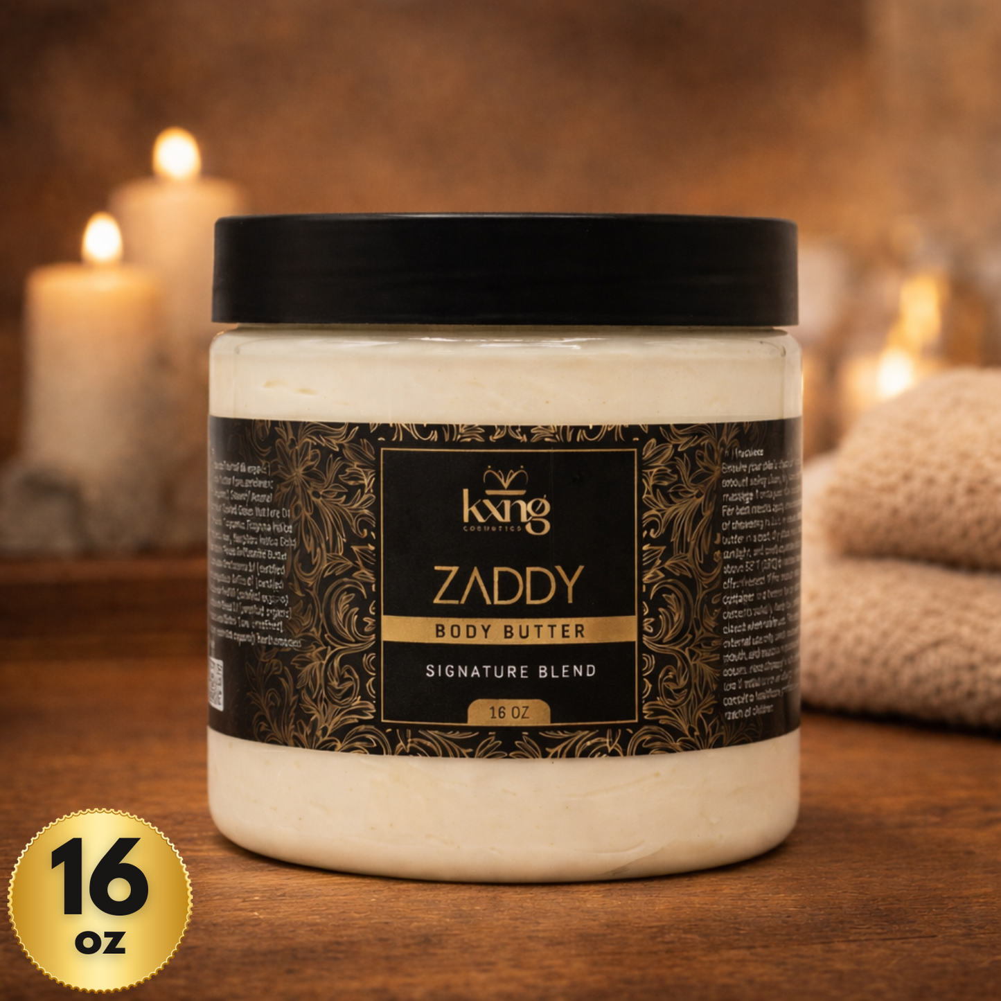 KXNG Cosmetics Body Butter - Organic Moisturizer for Men (Zaddy)