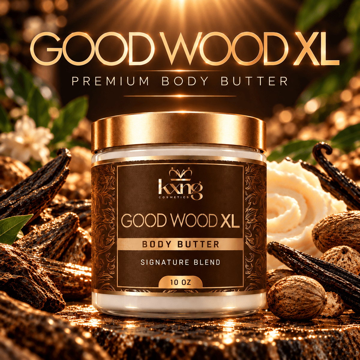 Good Wood Body Butter for Men — Earthy Whipped Shea Moisturizer with Woody Masculine Scent - KXNG Cosmetics