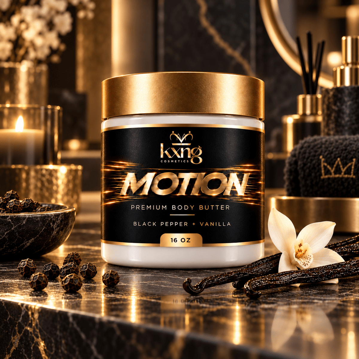 Motion Body Butter for Men — Pheromone-Infused Whipped Shea Moisturizer with Warm Spice - KXNG Cosmetics