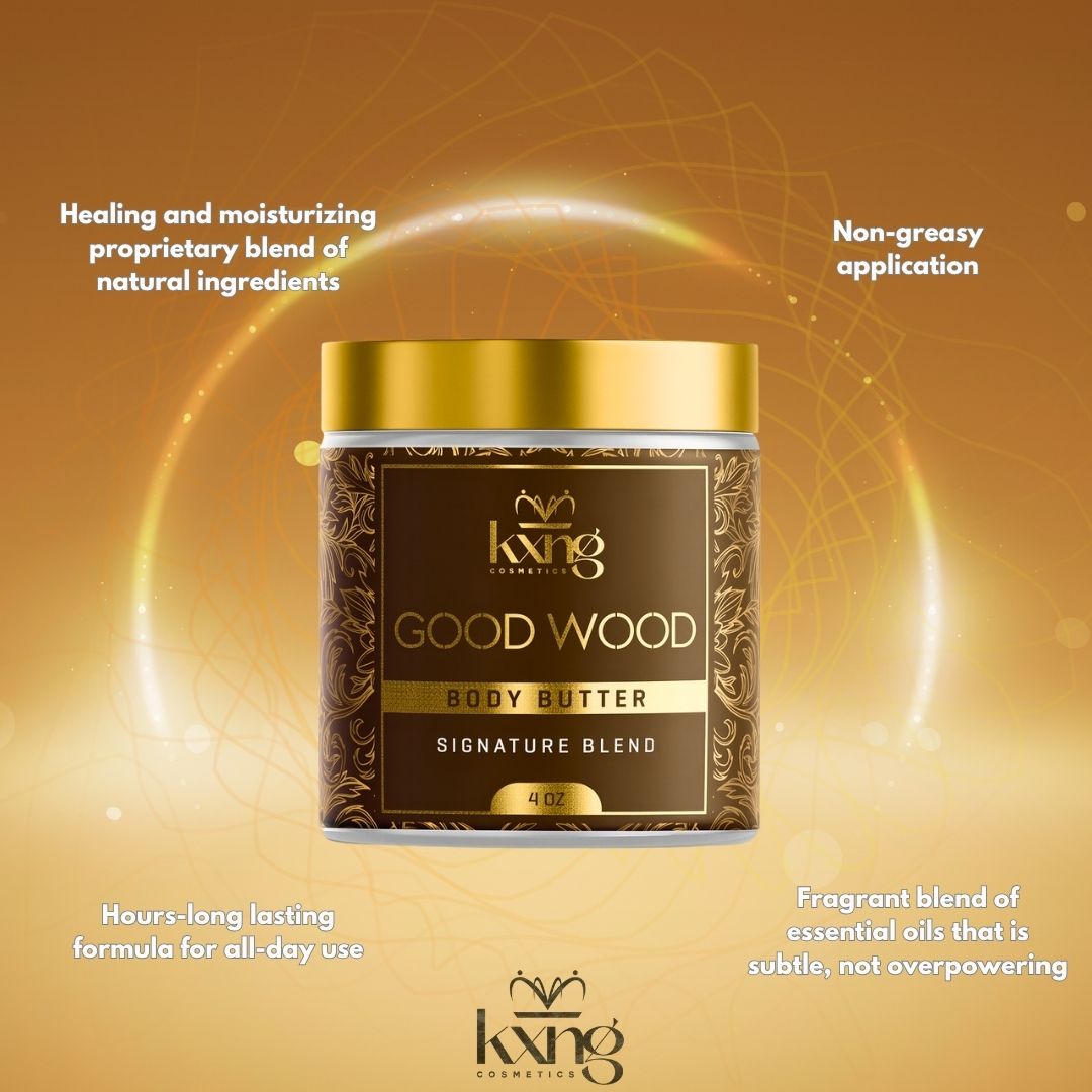 KXNG Cosmetics Body Butter - Organic Moisturizer for Men (Good Wood)