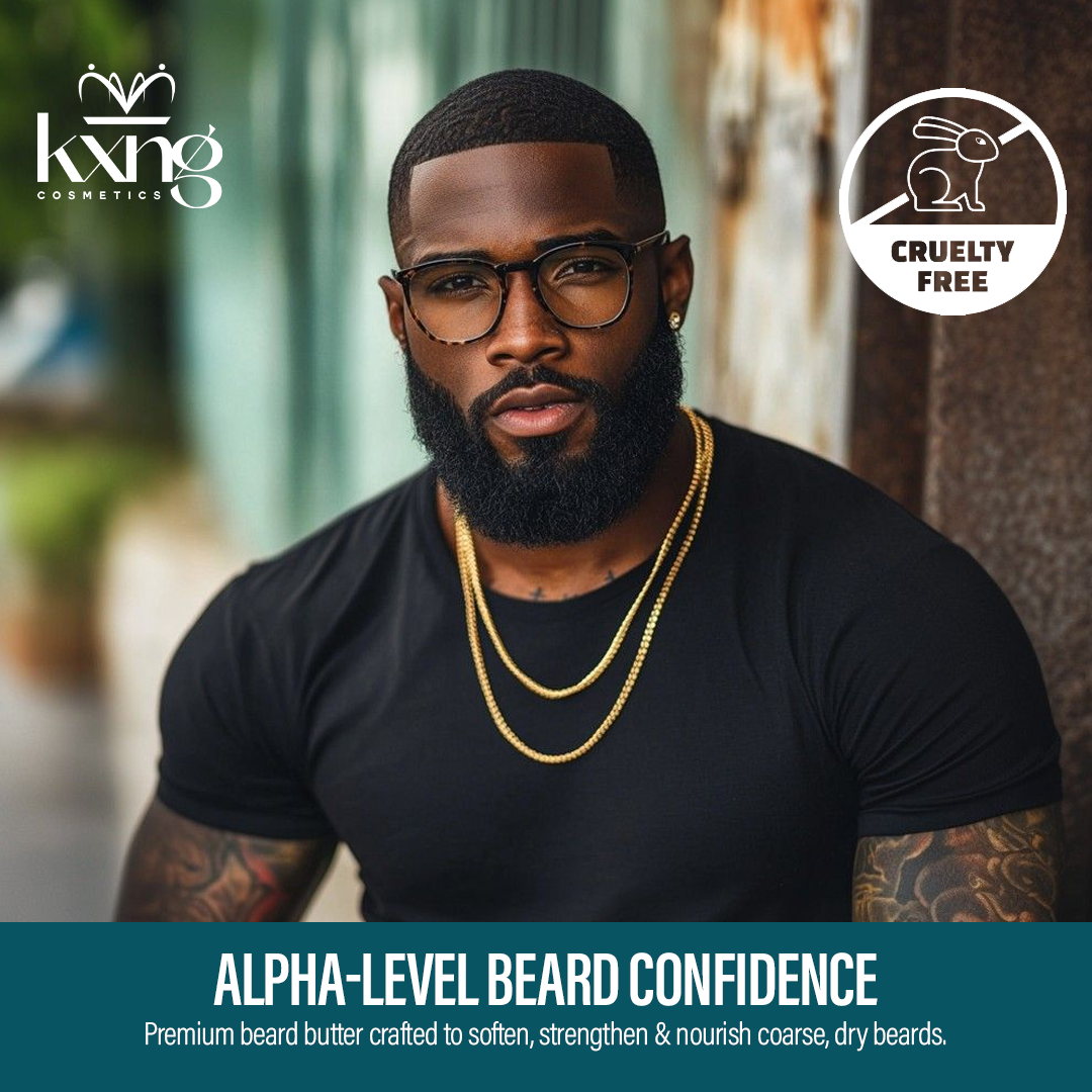 KXNG Cosmetics Beard Butter - Organic Beard Softener & Hydrator for Men (4 oz)