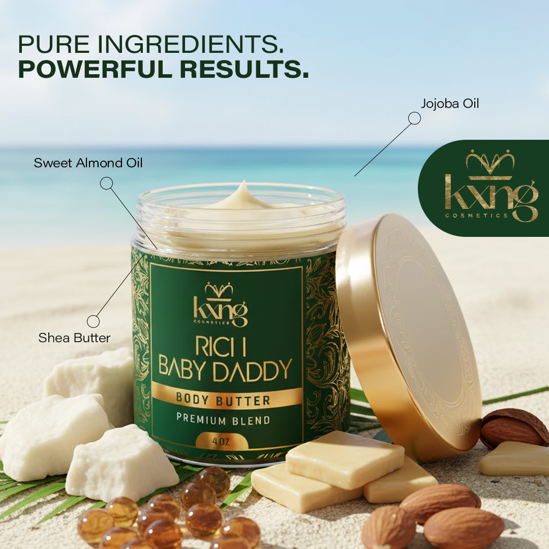 KXNG Cosmetics Body Butter - Organic Moisturizer for Men (Rich Baby Daddy)