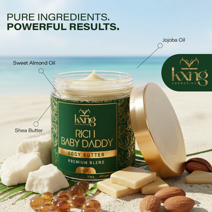 KXNG Cosmetics Body Butter - Organic Moisturizer for Men (Rich Baby Daddy)
