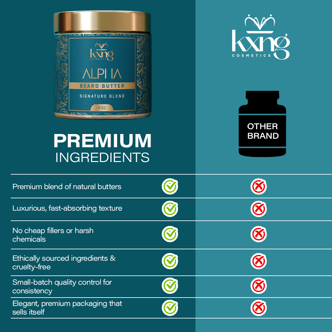 KXNG Cosmetics Beard Butter - Organic Beard Softener & Hydrator for Men (4 oz)