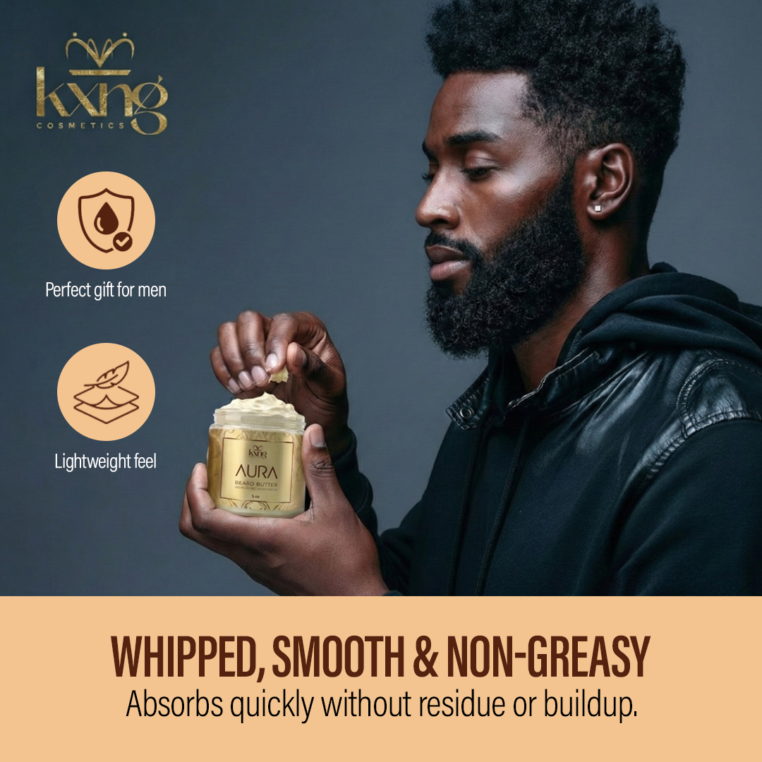 KXNG Cosmetics Aura Beard Butter - Organic Beard Softener & Hydrator for Men (5 oz)