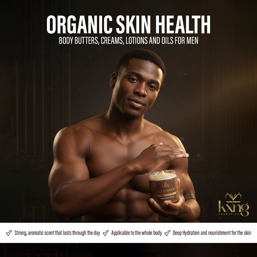 KXNG Cosmetics Body Butter - Organic Moisturizer for Men (Good Wood)