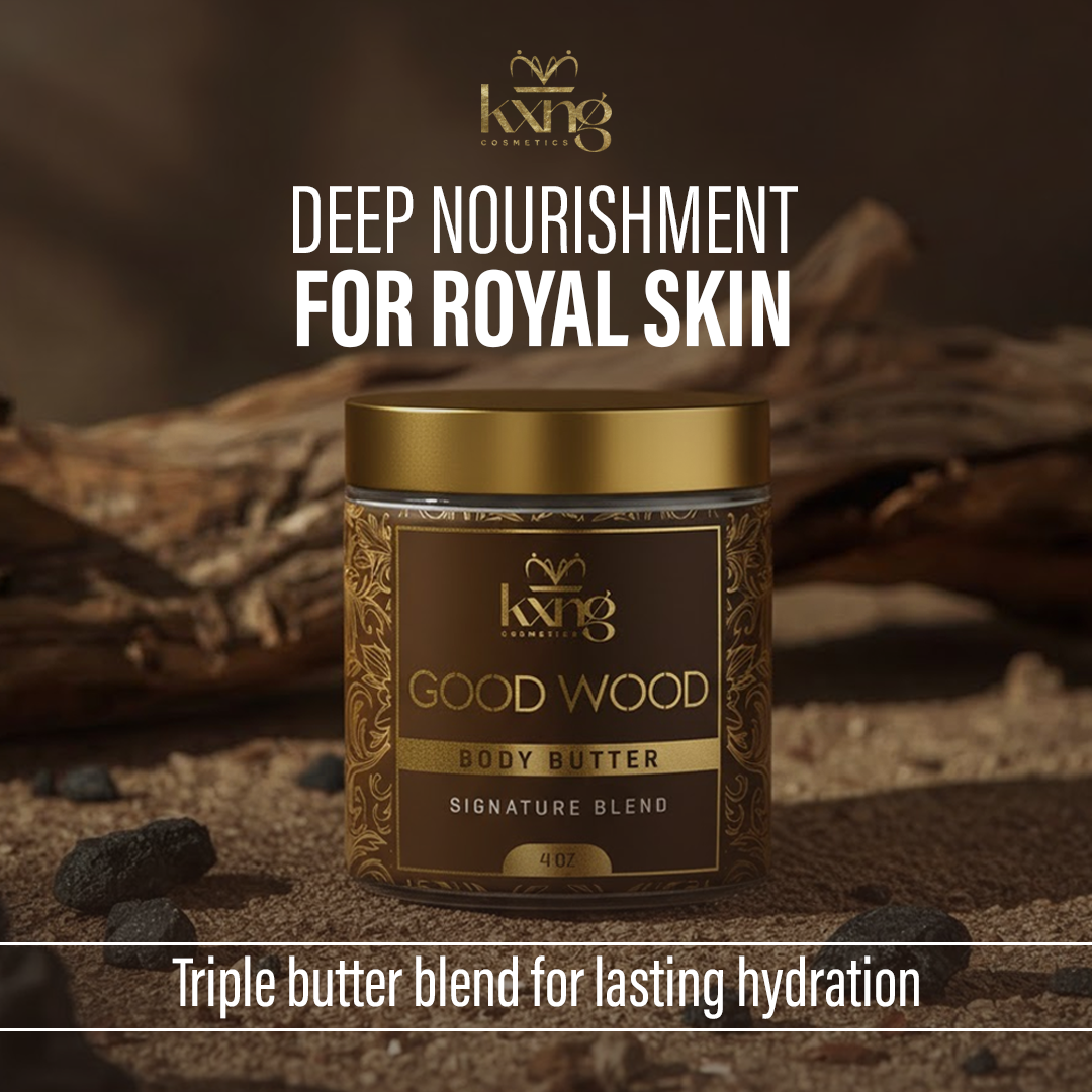 KXNG Cosmetics Body Butter - Organic Moisturizer for Men (Good Wood)