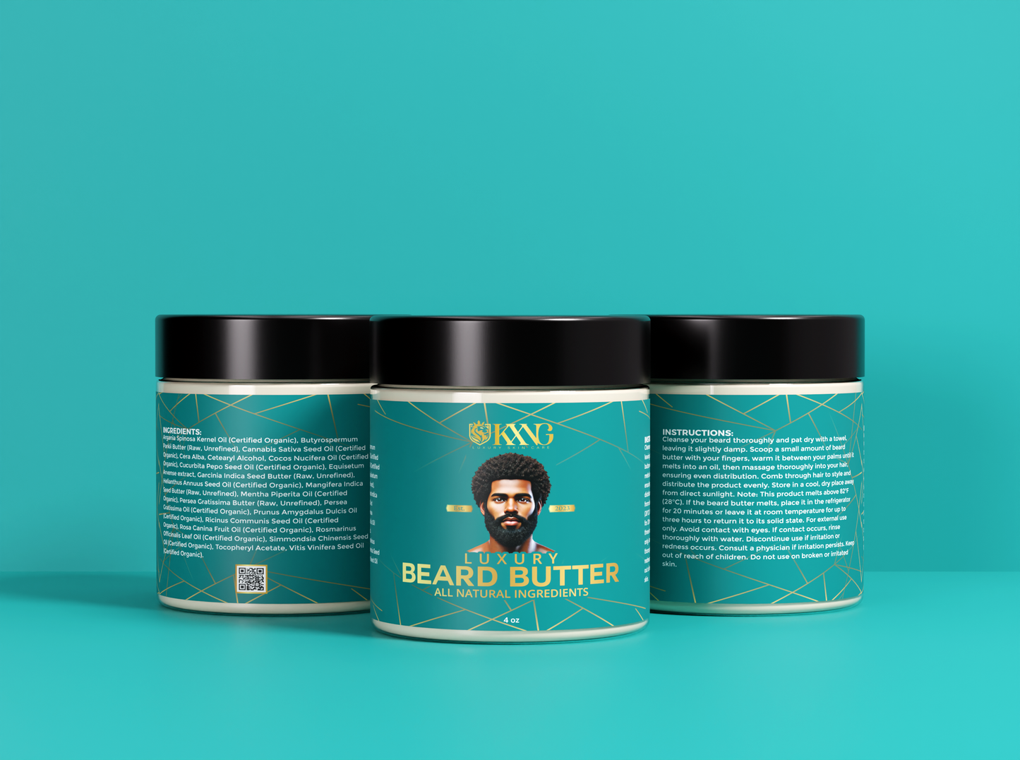 KXNG Cosmetics Beard Butter - Organic Beard Softener & Hydrator (4 oz)