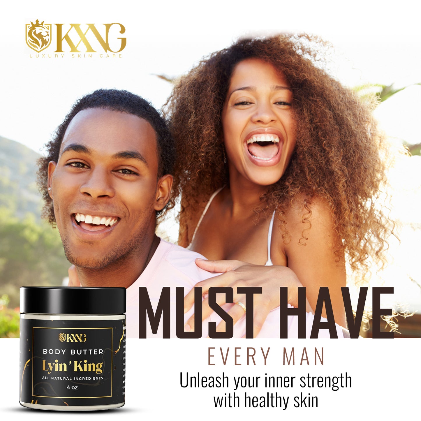 KXNG Cosmetics Body Butter - Organic Moisturizer for Men (All Skin Types)