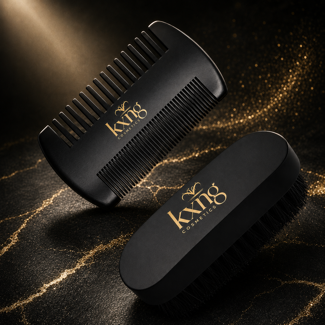 Beard Brush & Comb Set | Natural Bristle Brush + Dual-Sided Wooden Comb for Grooming, Training & Shaping