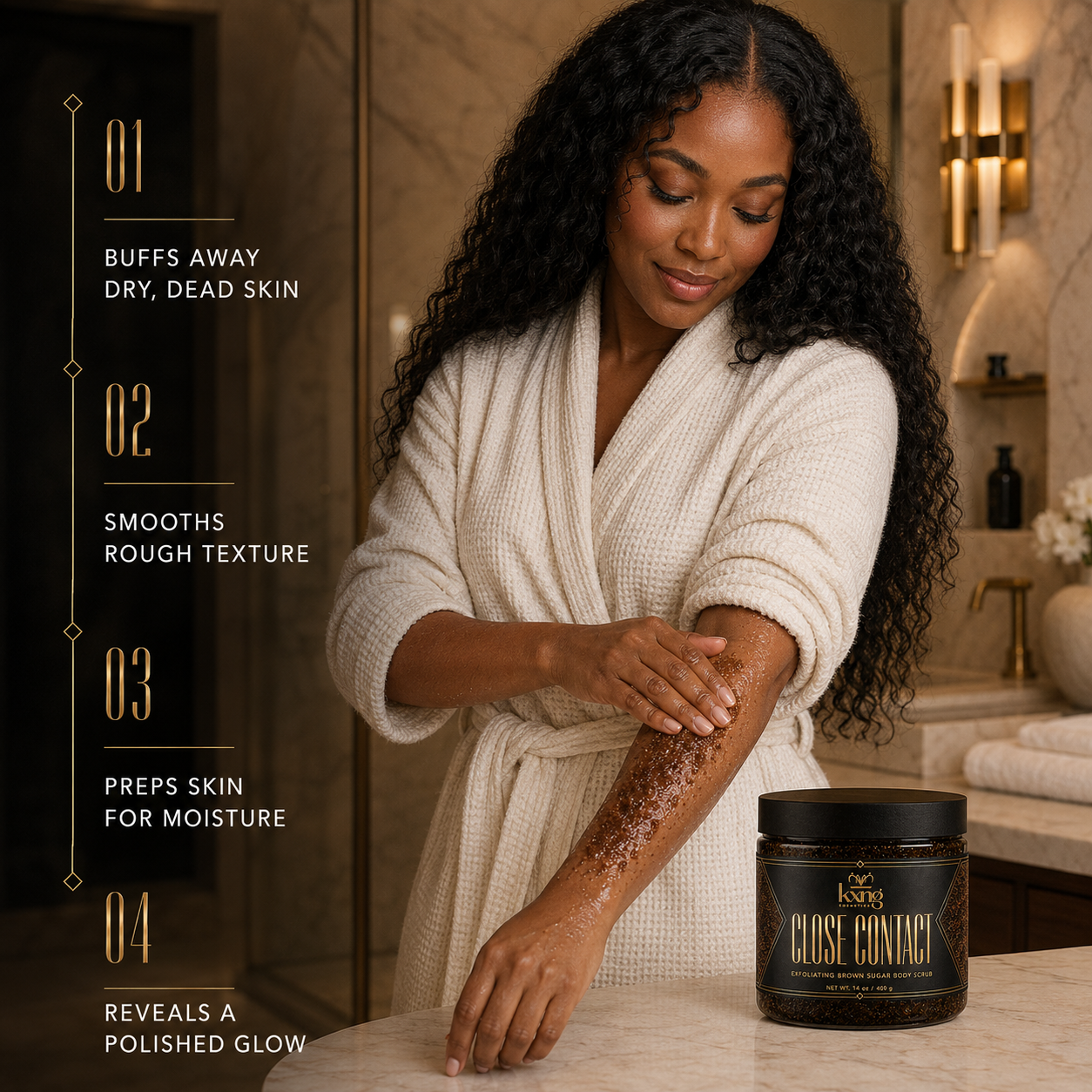 KXNG Cosmetics Close Contact — Exfoliating Brown Sugar Body Scrub