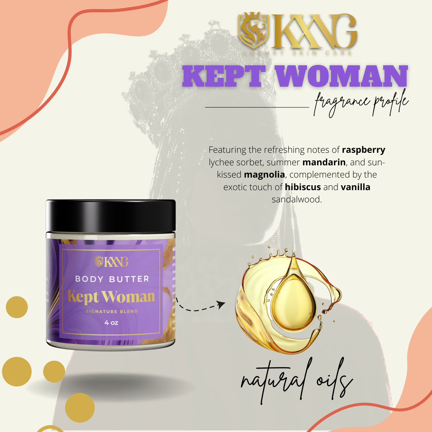 KXNG Cosmetics Body Butter - Organic Moisturizer for Women (All Skin Types)