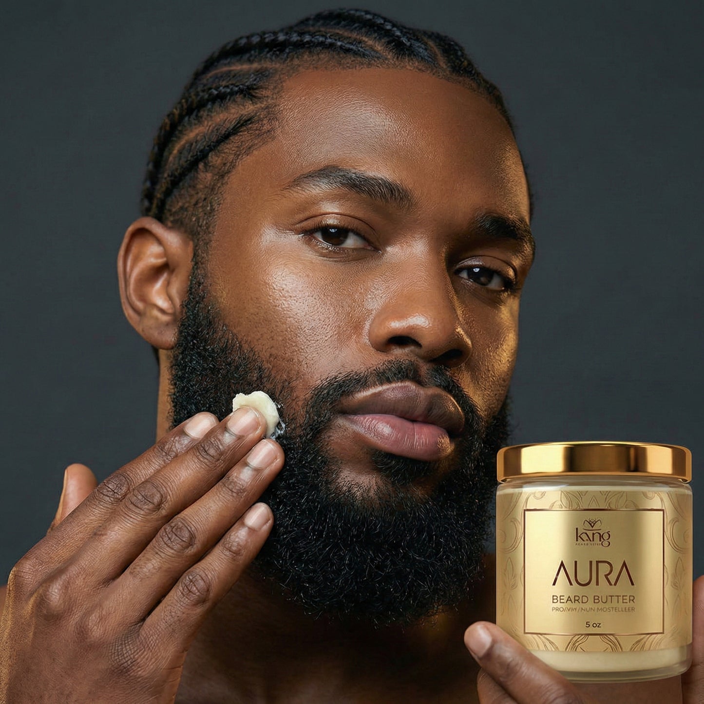KXNG Cosmetics Aura Beard Butter - Organic Beard Softener & Hydrator for Men (5 oz)