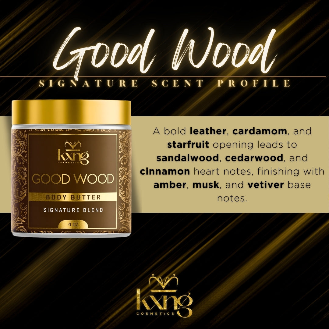 KXNG Cosmetics Body Butter - Organic Moisturizer for Men (Good Wood)