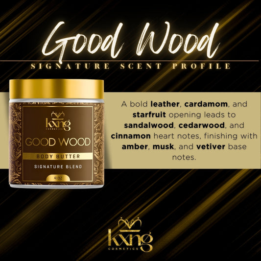 KXNG Cosmetics Body Butter - Organic Moisturizer for Men (Good Wood)