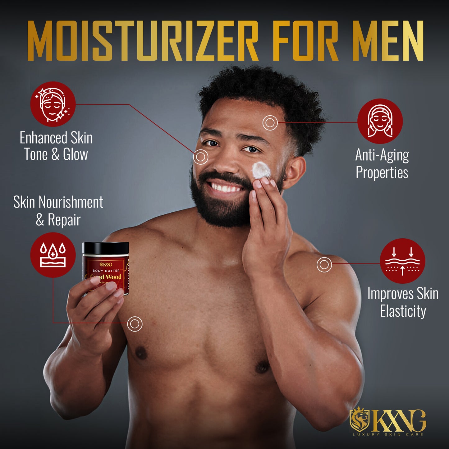 KXNG Cosmetics Body Butter - Organic Moisturizer for Men (All Skin Types)