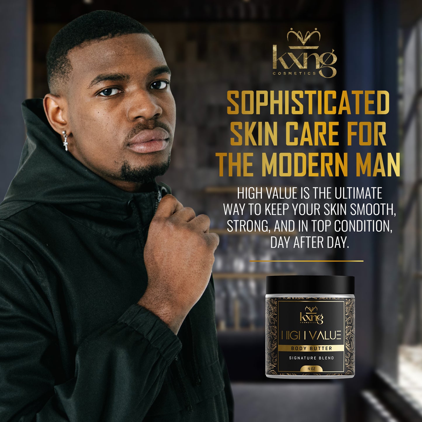 KXNG Cosmetics Body Butter - Organic Moisturizer for Men (High Value)