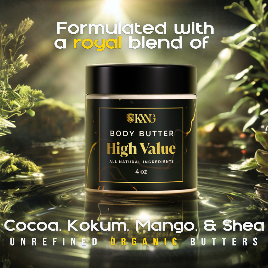 KXNG Cosmetics Body Butter - Organic Moisturizer for Men (All Skin Types)