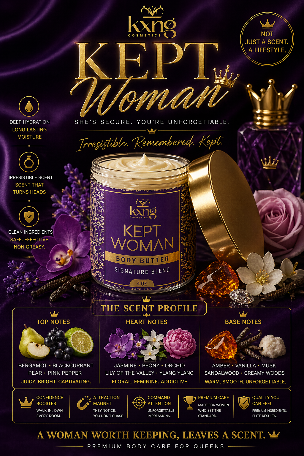 Kept Woman Body Butter for Women | Luxury Body Butter Moisturizer for Women