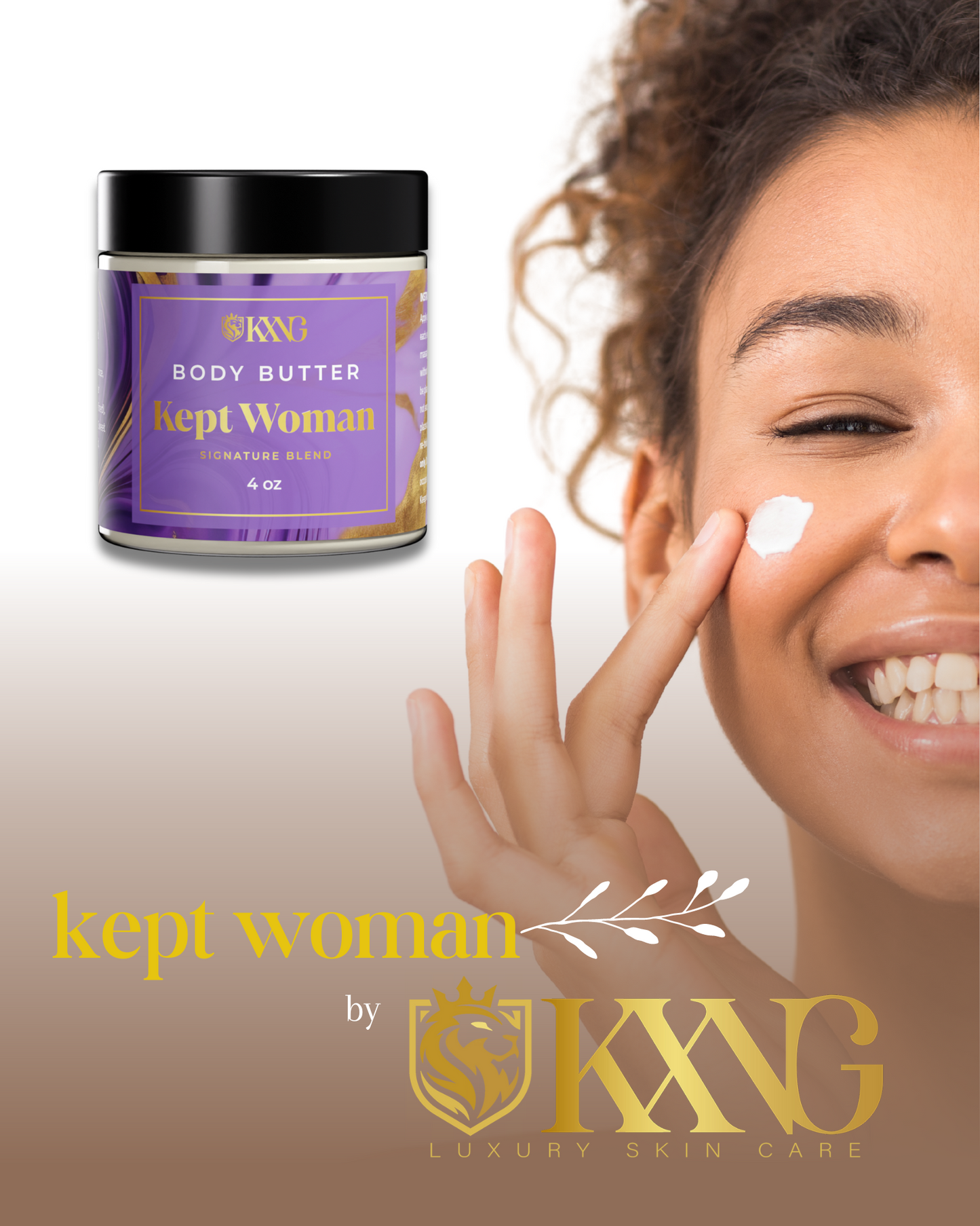 KXNG Cosmetics Body Butter - Organic Moisturizer for Women (All Skin Types)