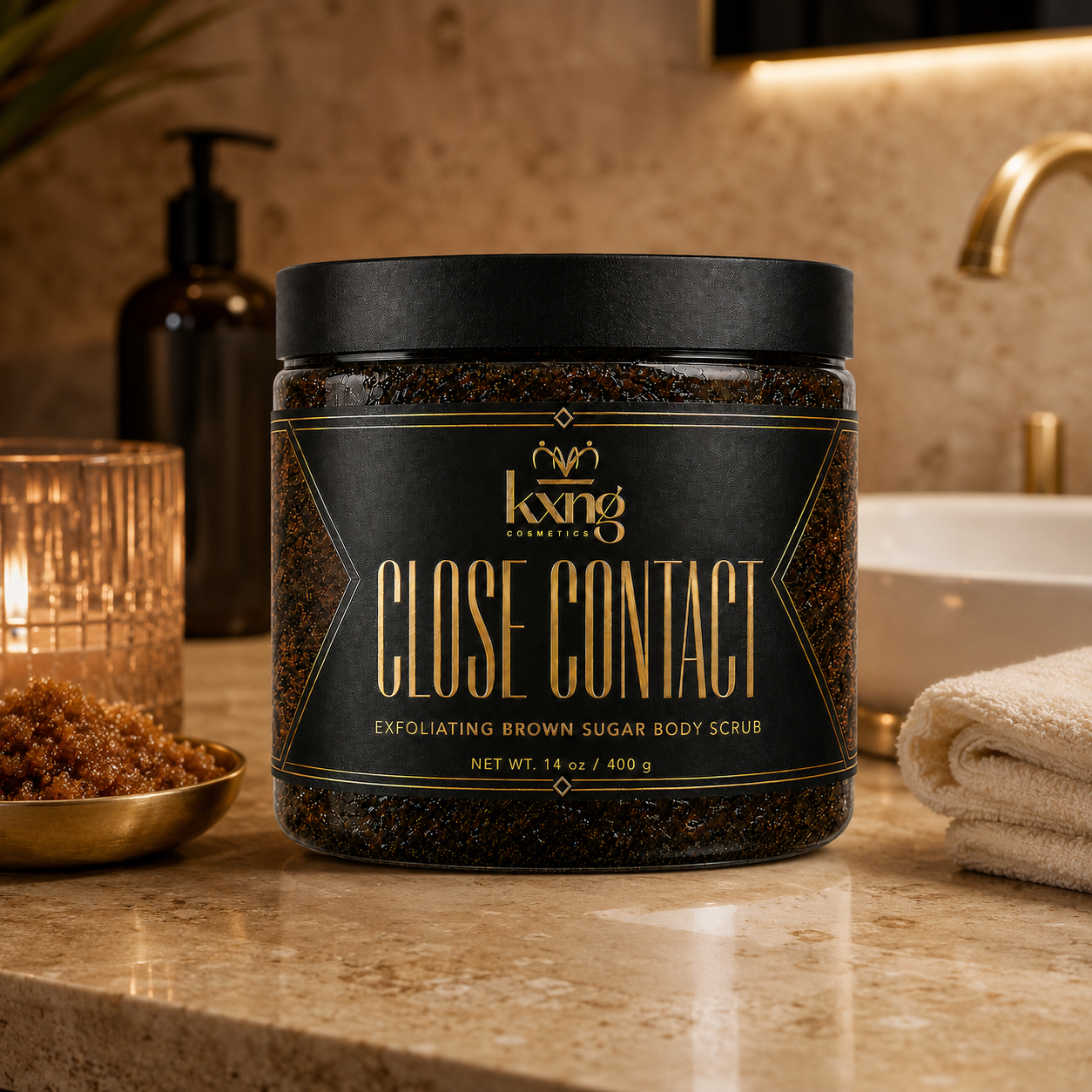 KXNG Cosmetics Close Contact — Exfoliating Brown Sugar Body Scrub