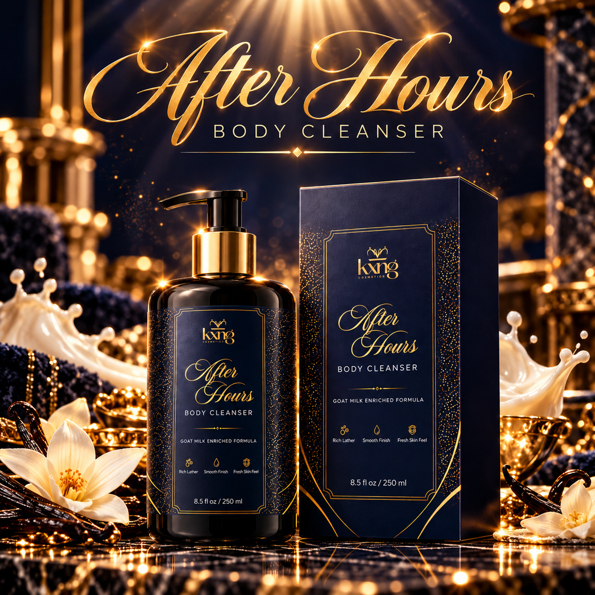 After Hours Goat Milk Body Wash — Vanilla + Cashmere Body Cleanser