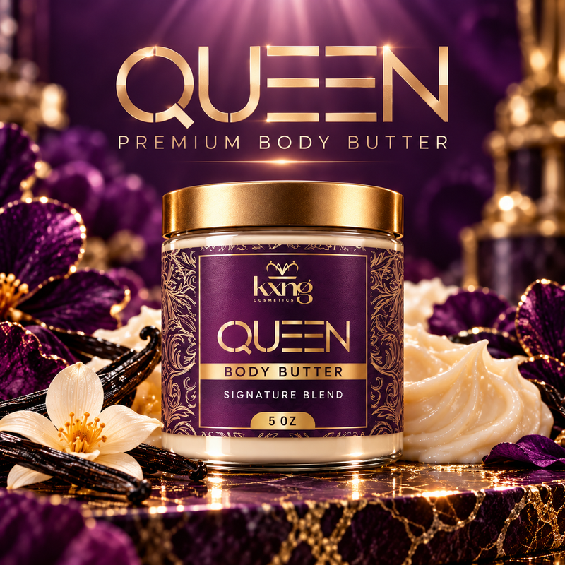 Queen Body Butter for Women — Dark Bergamot Black Tea Pheromone-Infused Whipped Shea Moisturizer