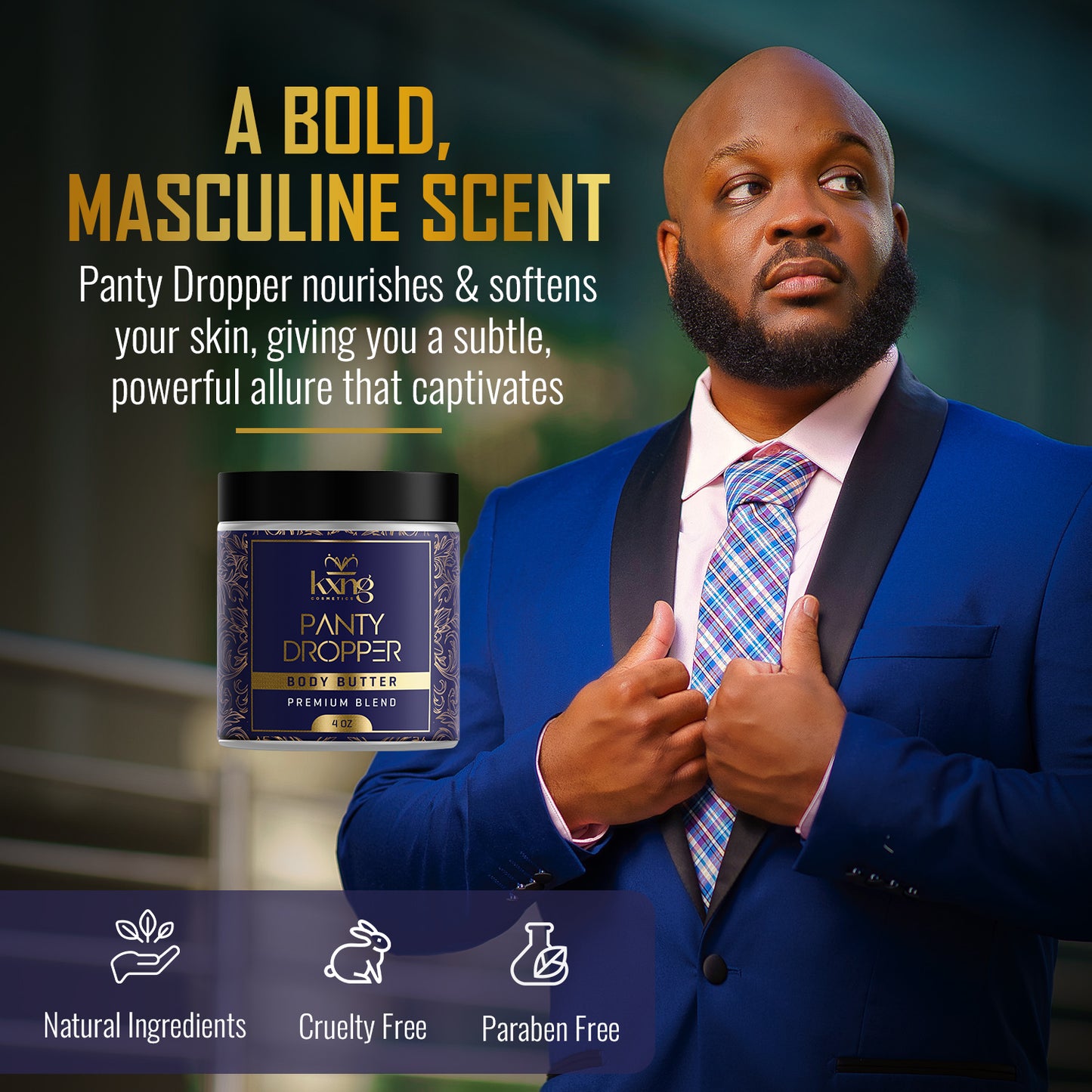 KXNG Cosmetics Body Butter - Organic Moisturizer for Men (Panty Dropper)