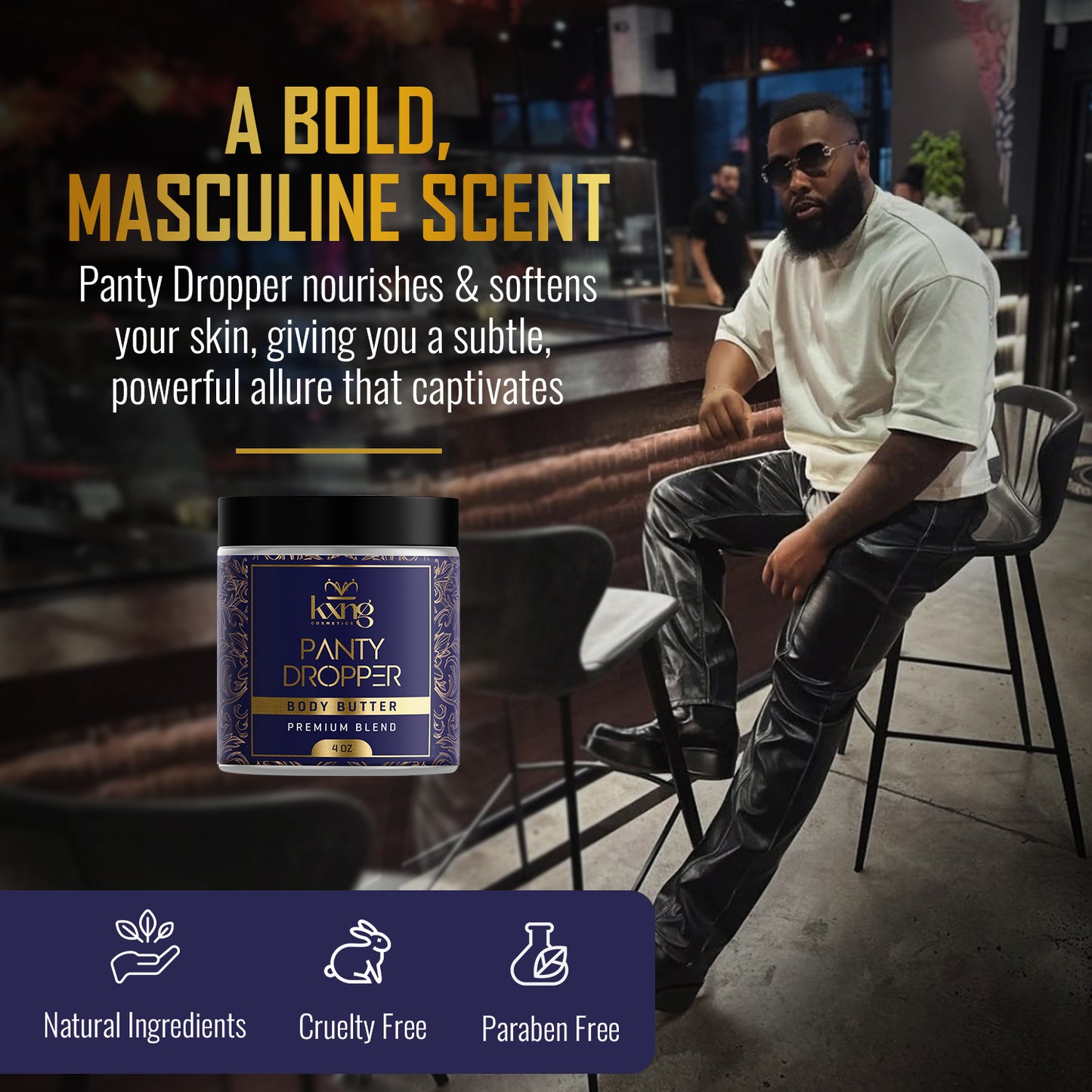KXNG Cosmetics Body Butter - Organic Moisturizer for Men (Panty Dropper)