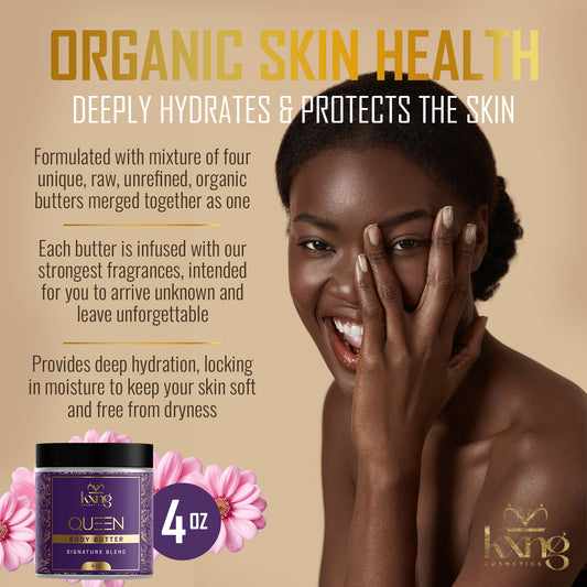 KXNG Cosmetics Body Butter - Organic Moisturizer for Women (Queen)