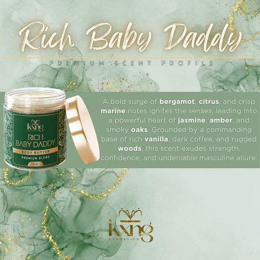 KXNG Cosmetics Body Butter - Organic Moisturizer for Men (Rich Baby Daddy)