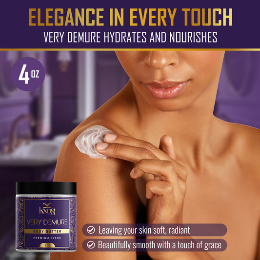 KXNG Cosmetics Body Butter - Organic Moisturizer for Women (Very Demure)