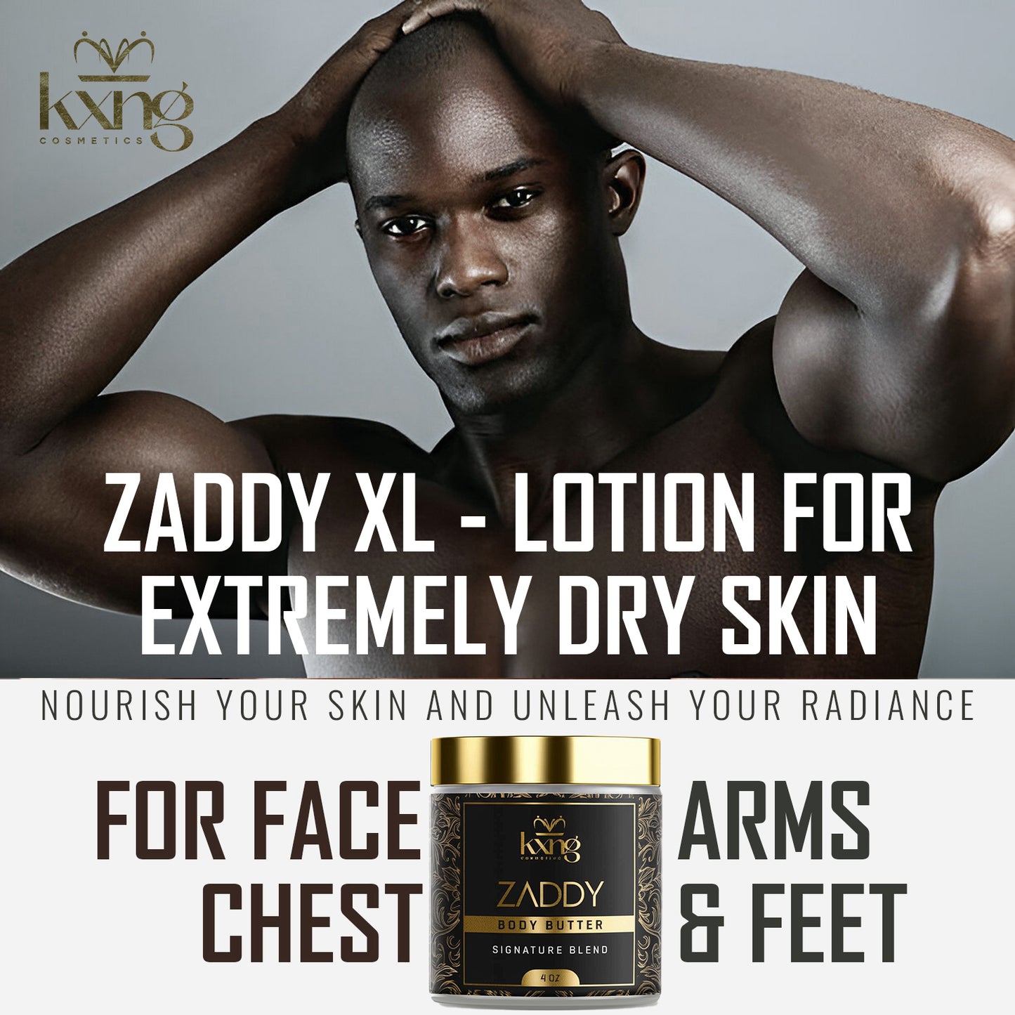 KXNG Cosmetics Body Butter - Organic Moisturizer for Men (Zaddy)