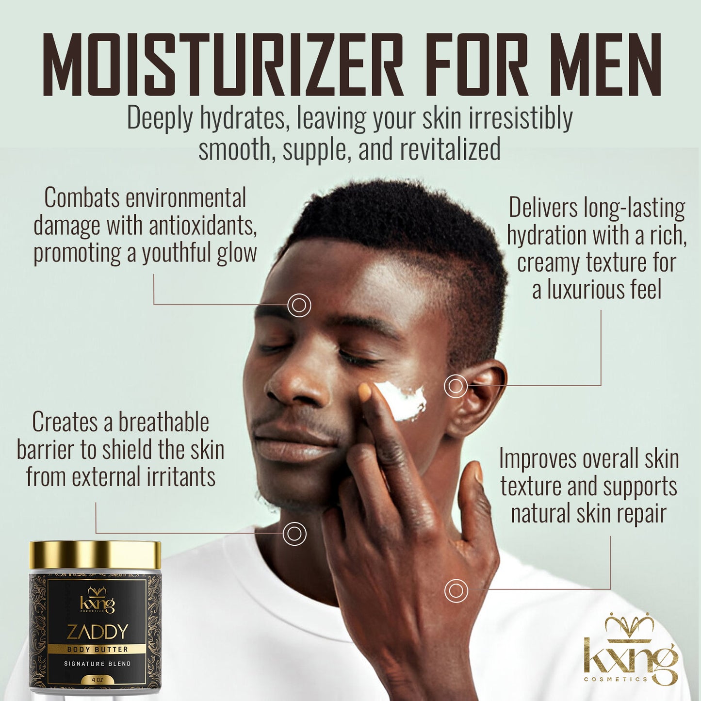 KXNG Cosmetics Body Butter - Organic Moisturizer for Men (Zaddy)