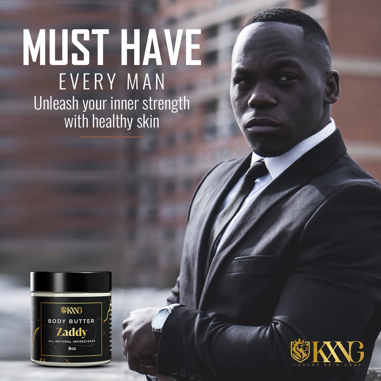 KXNG Cosmetics Body Butter - Organic Moisturizer for Men (All Skin Types)