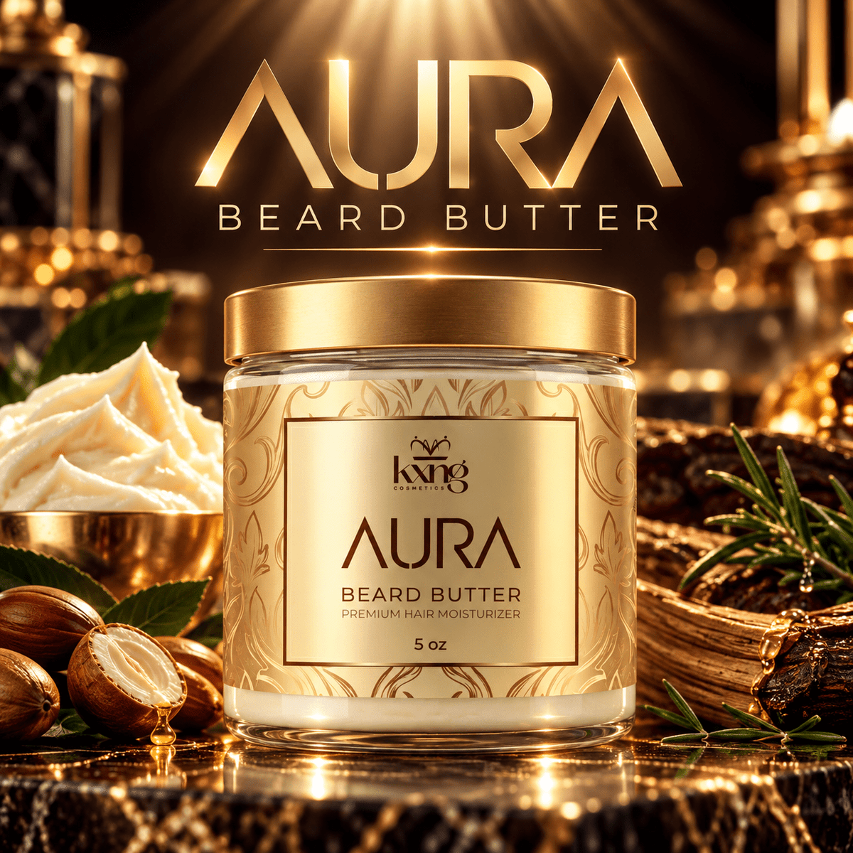 Aura Beard Butter for Men — Organic Beard Softener, Conditioner and Hydrator - KXNG Cosmetics