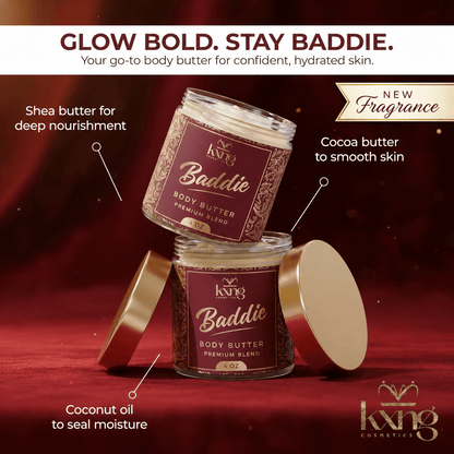 Baddie Body Butter for Women — Coconut & Vanilla-Infused Whipped Shea Moisturizer - KXNG Cosmetics