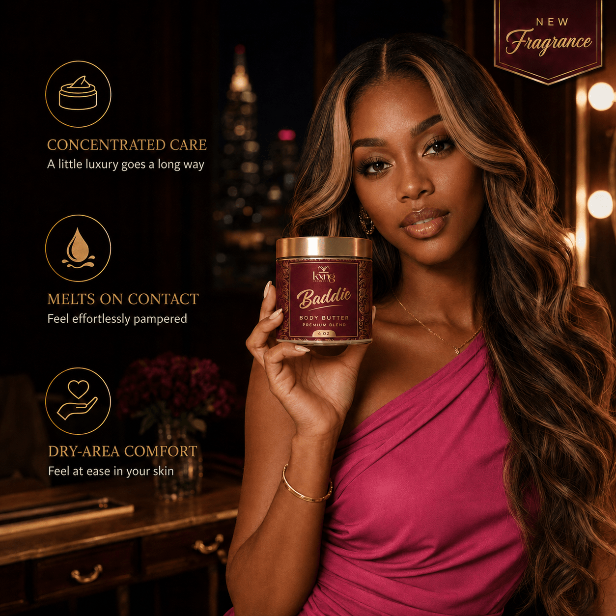 Baddie Body Butter for Women — Coconut & Vanilla-Infused Whipped Shea Moisturizer - KXNG Cosmetics