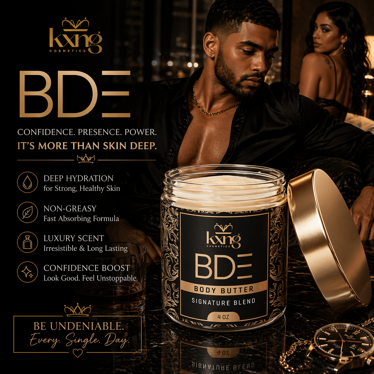 BDE Body Butter for Men | Luxury Shea Moisturizer for Men - KXNG Cosmetics